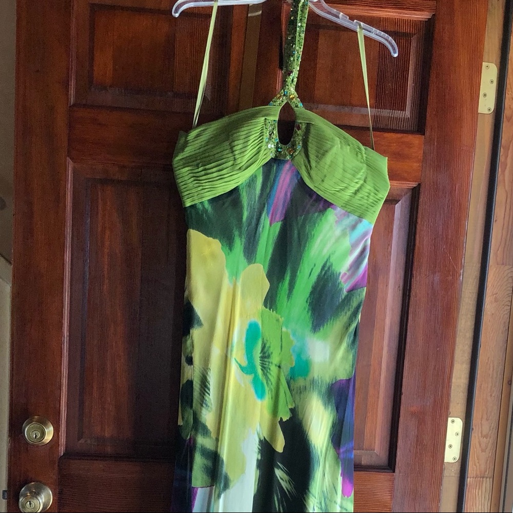 Dave & Johnny Green Sleeveless Prom Formal Dress Size 16